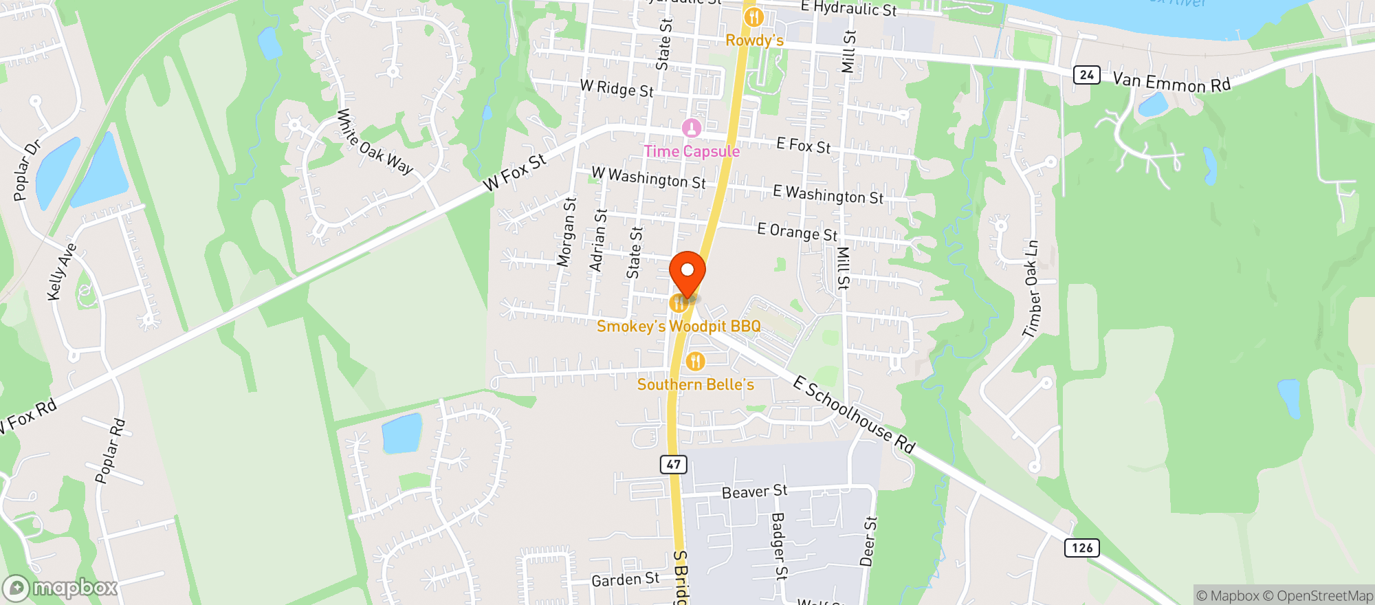 Map showing TC'S LIQUOR - YORKVILLE