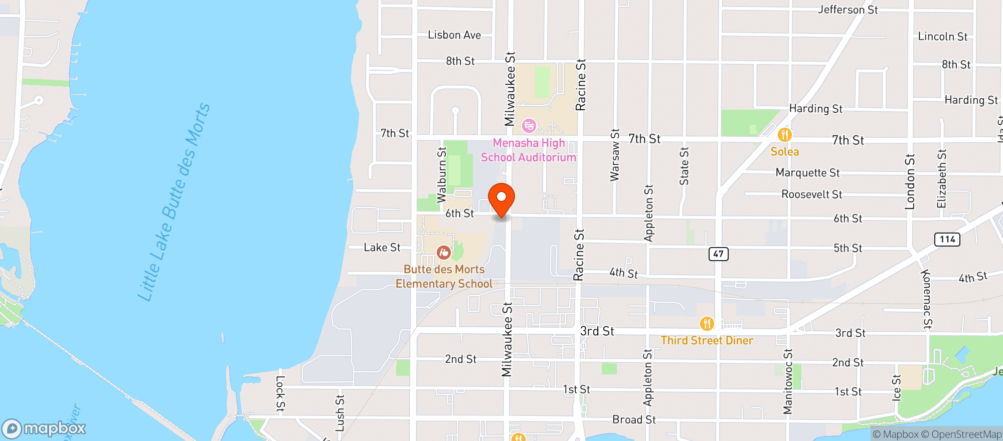 Map showing Wilzke S Pub