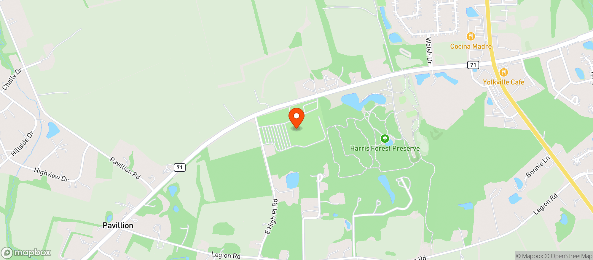 Map showing Kendall County Fair Association Inc