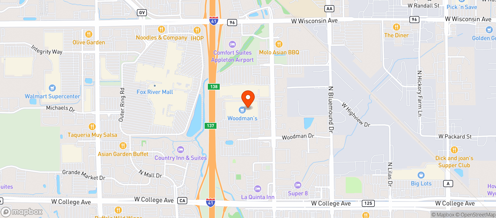 Map showing Woodman's Food Market