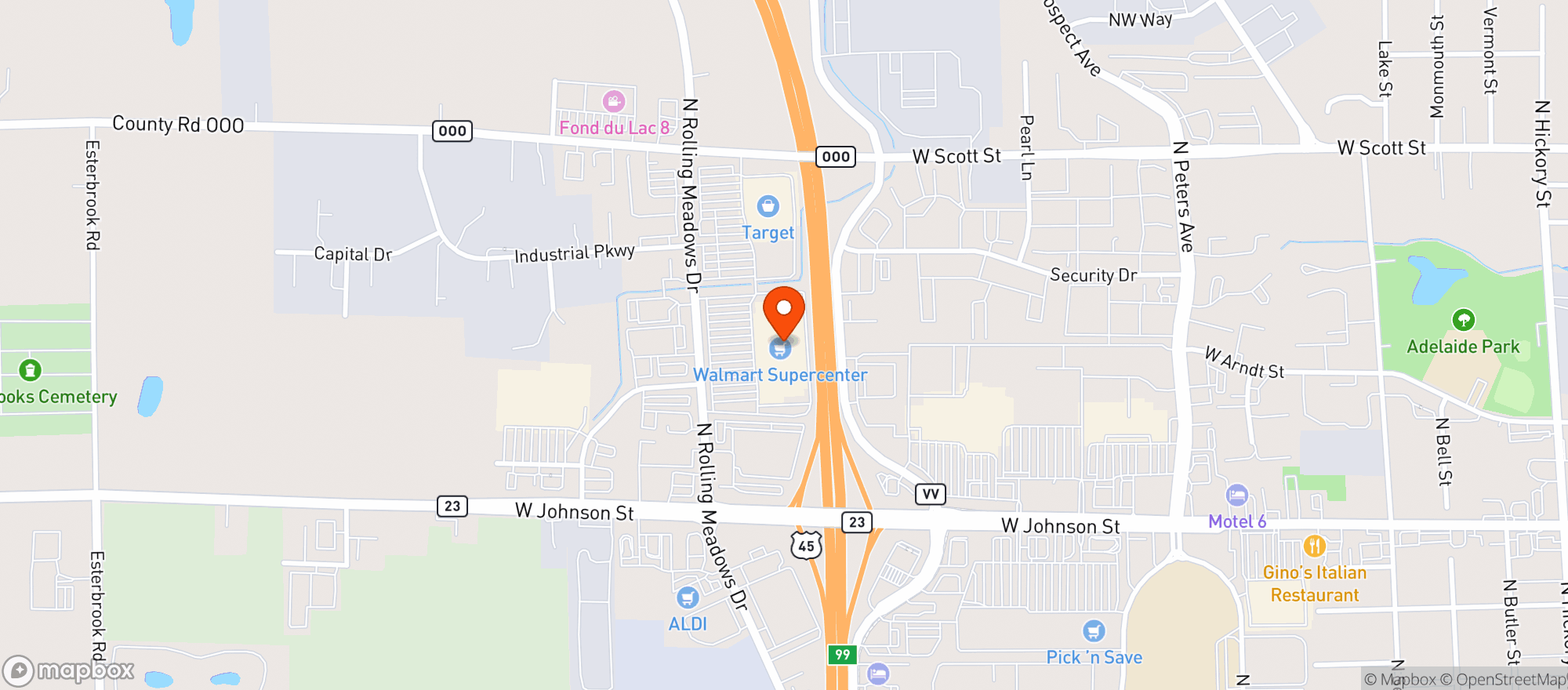 Map showing Walmart Supercenter