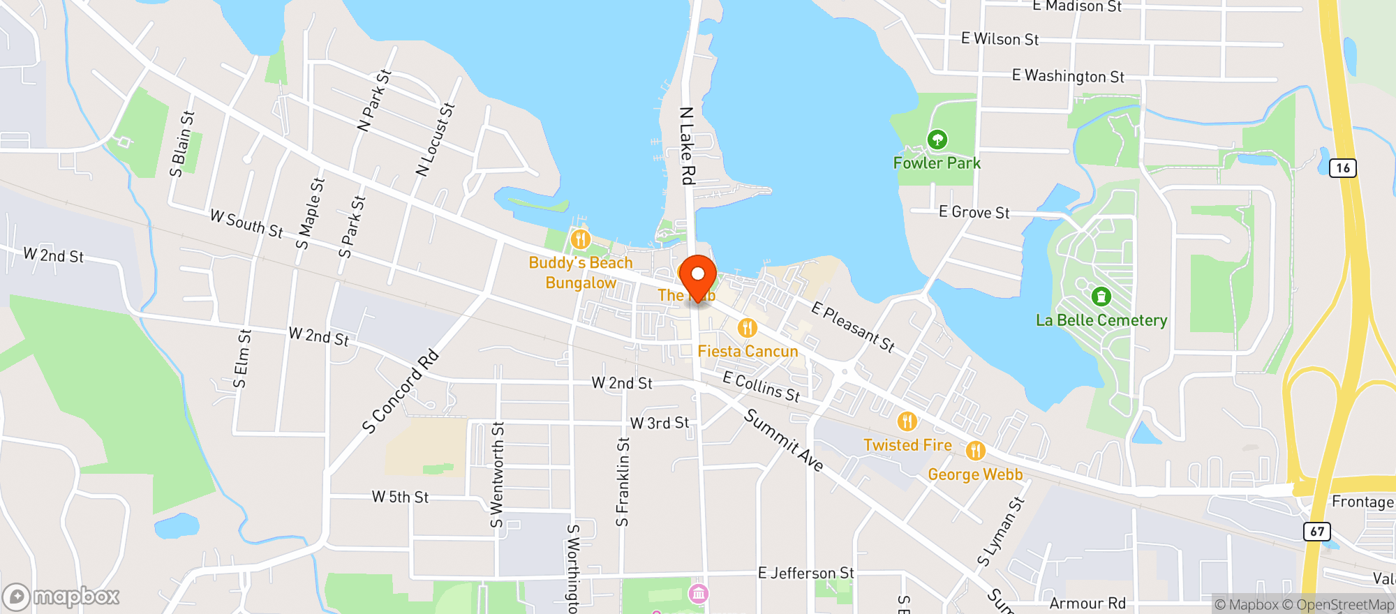 Map showing Lake Country CBD