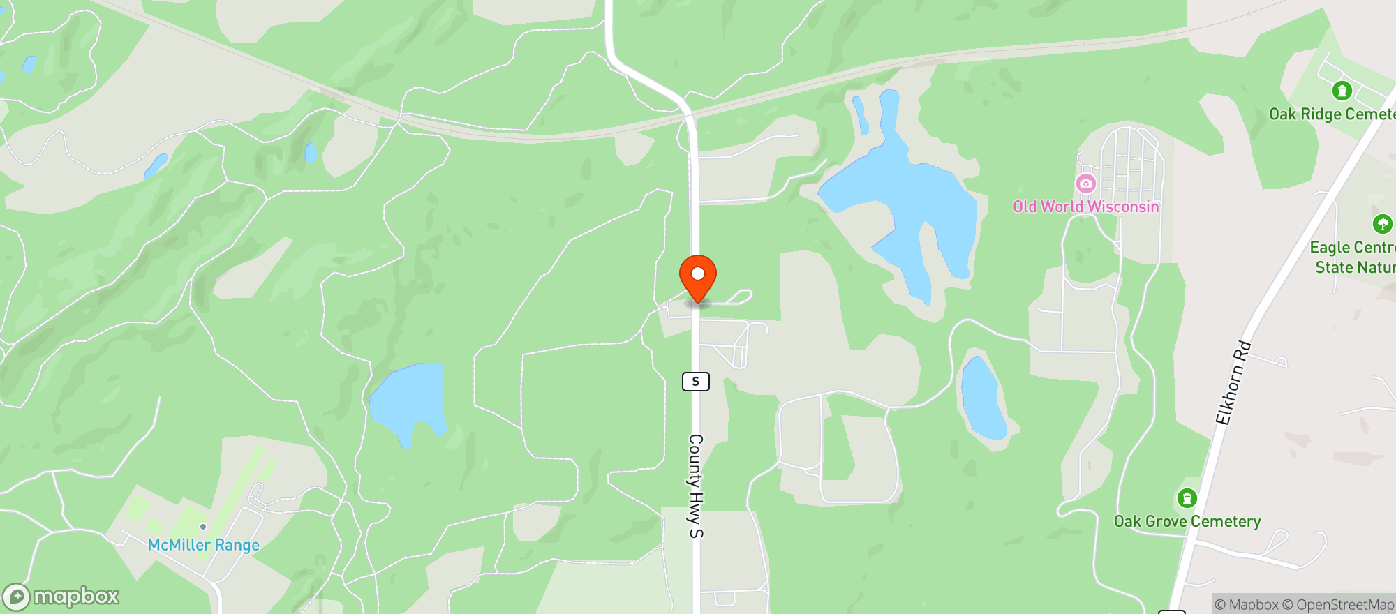 Map showing Kettle Moraine Ranch