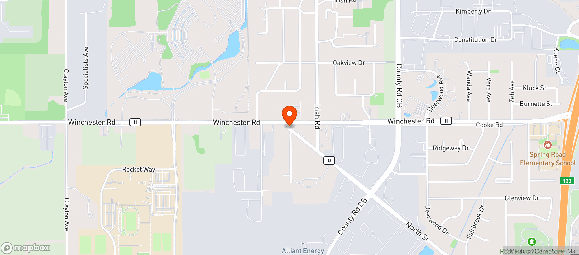 Map showing Town Of Neenah