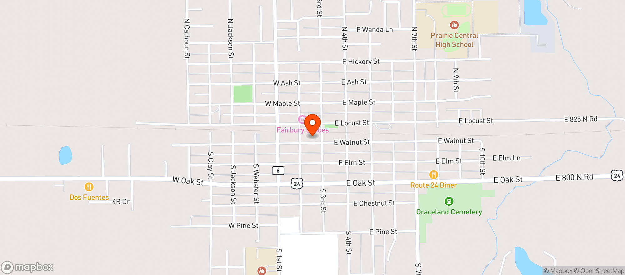 Map showing Dave s Supermarket
