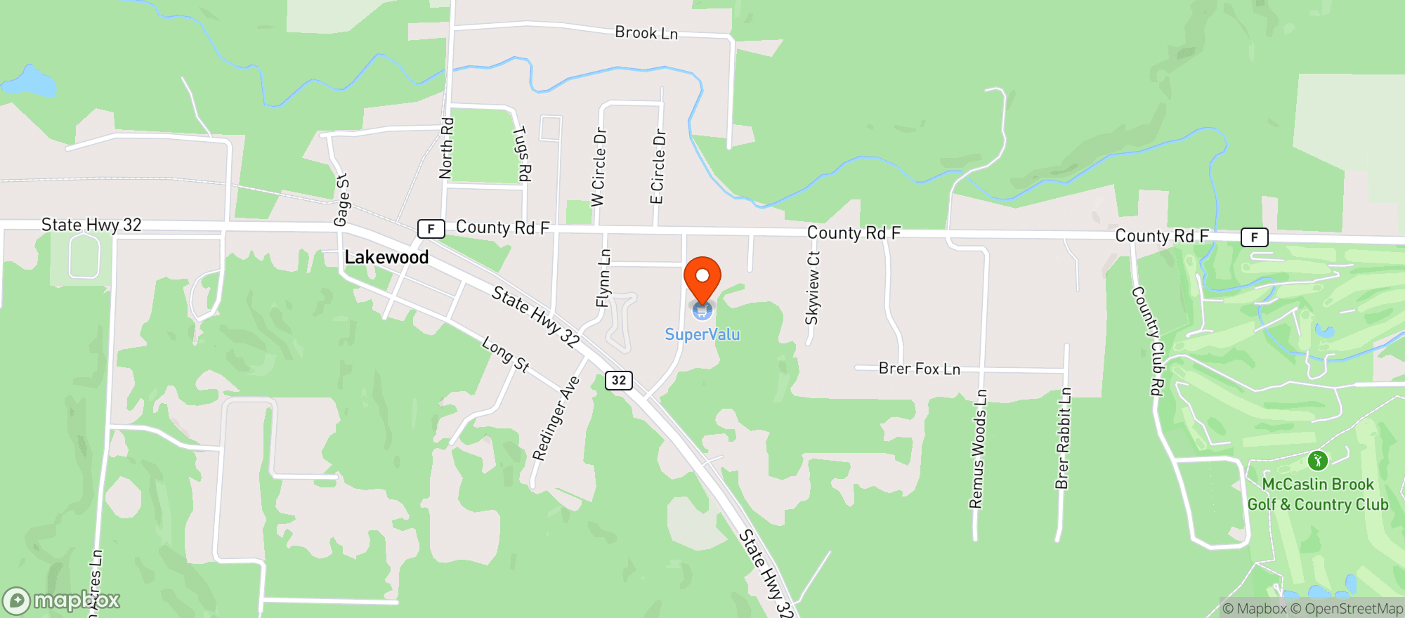 Map showing Lakewood Super Valu