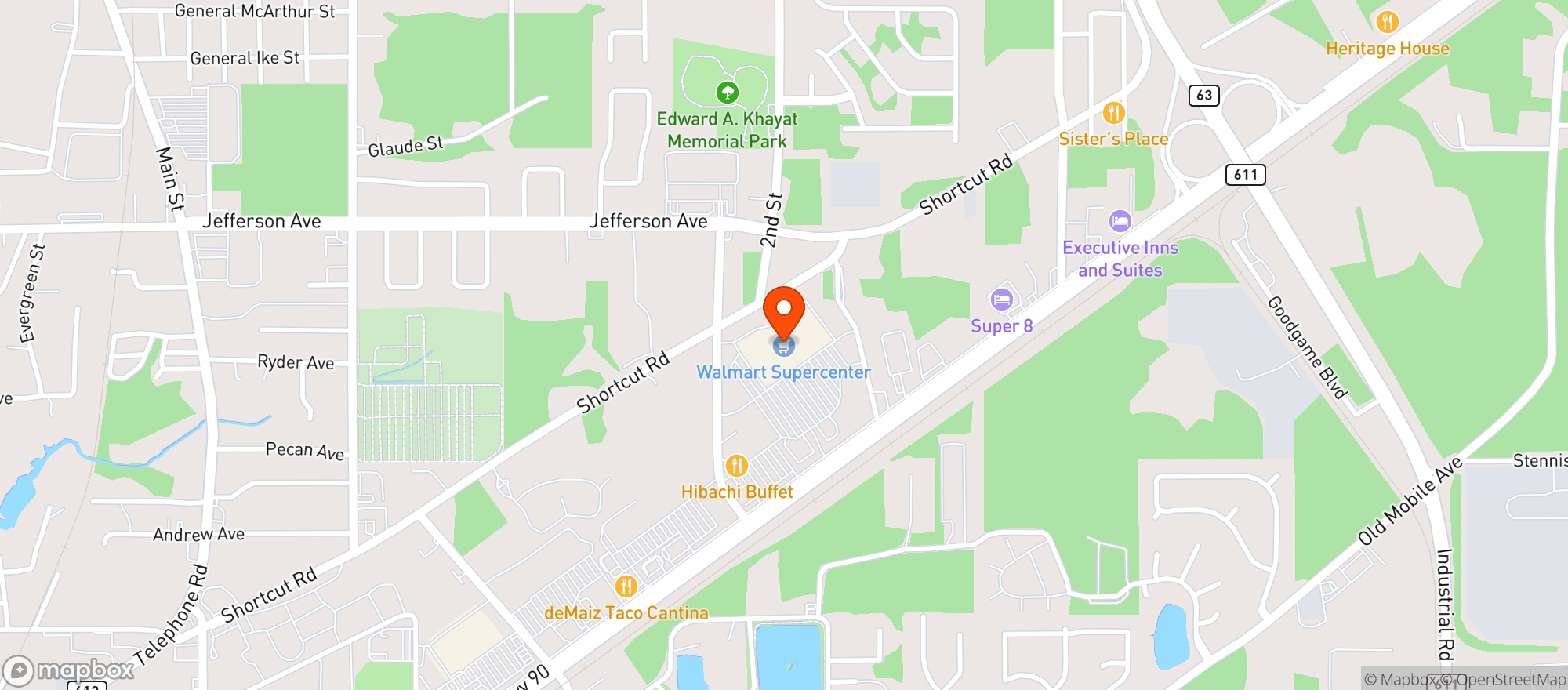 Map showing Walmart Supercenter