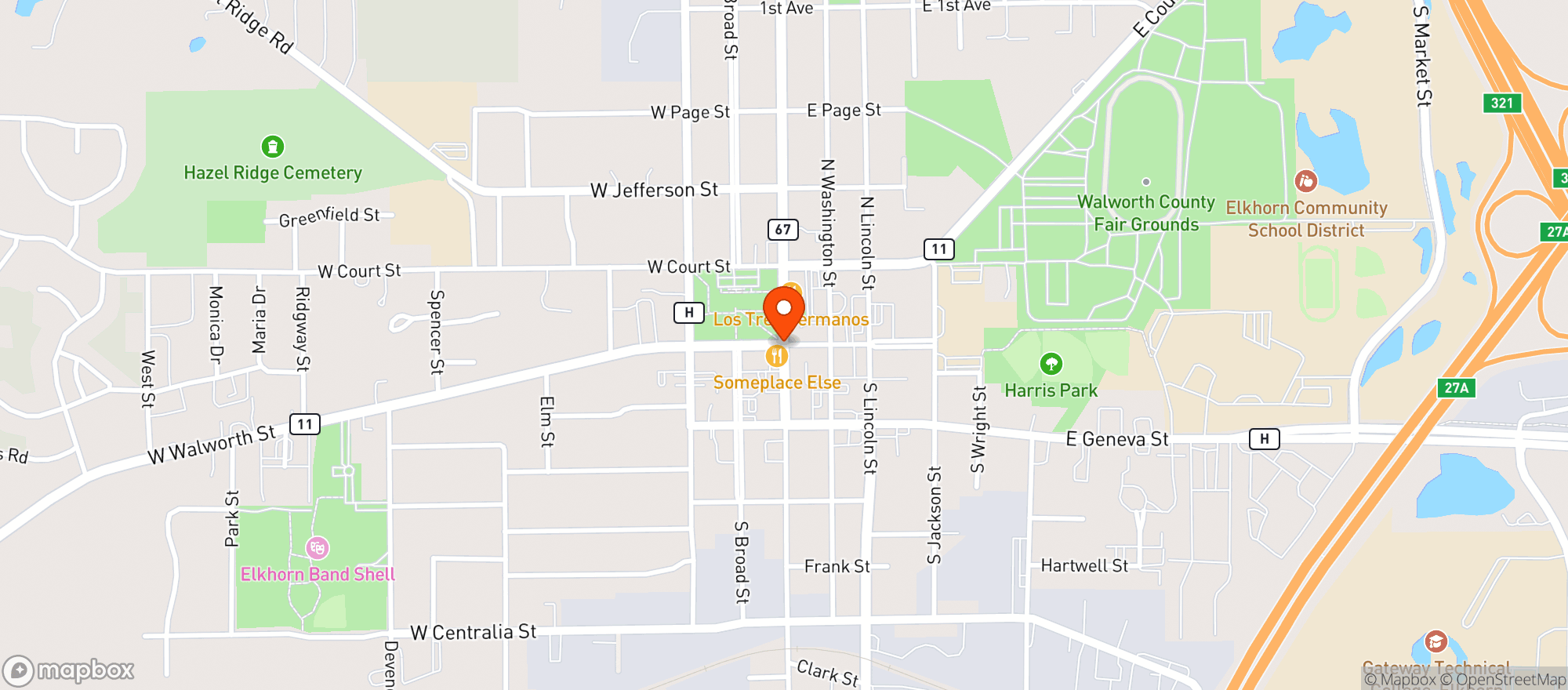 Map showing Sports Page