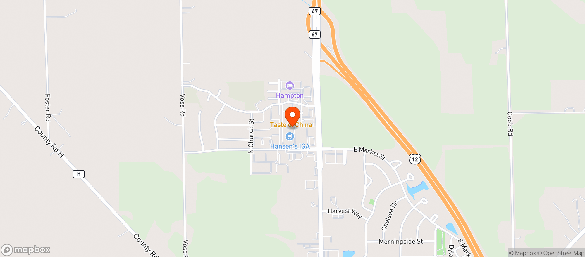 Map showing Hansen'S Liquor