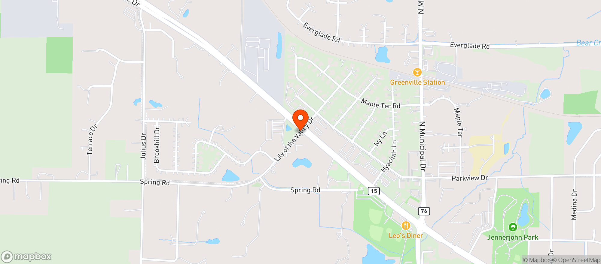 Map showing Field + Fire