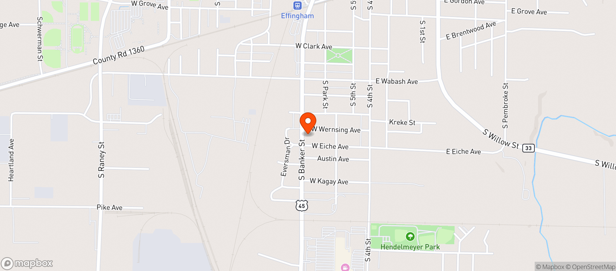 Map showing D J S PARTY SUPPLY-EFFINGHAM
