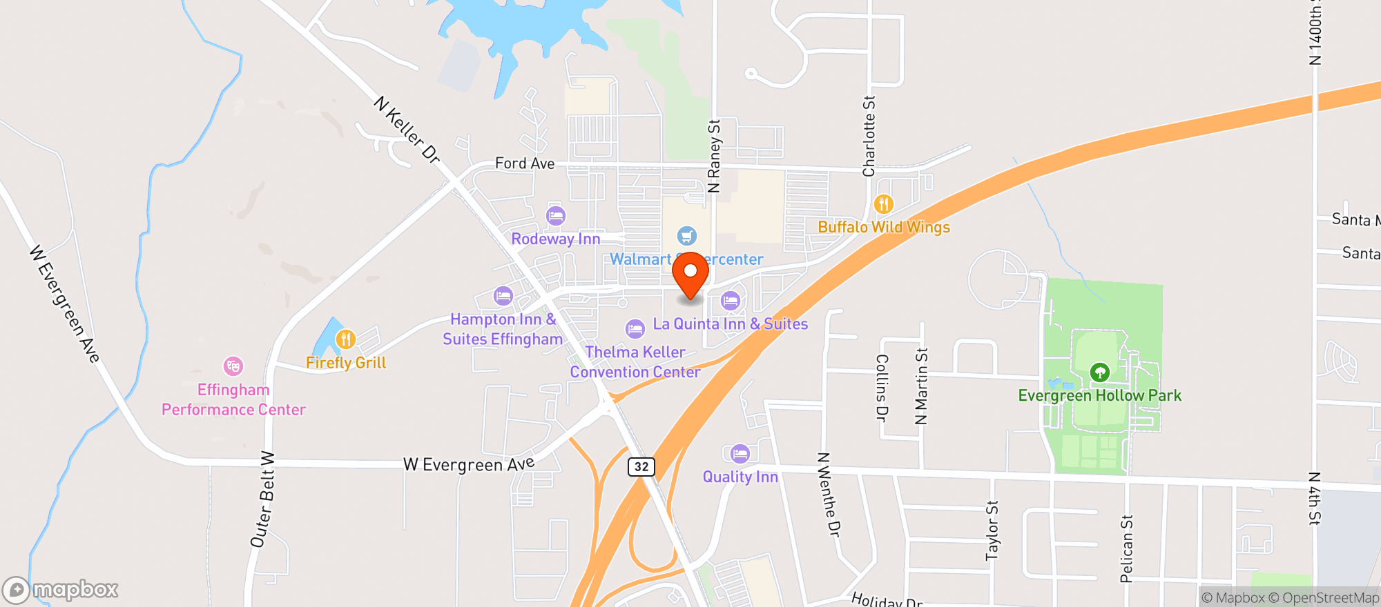 Map showing TOP SHELF BEER WINE & SPIRITS