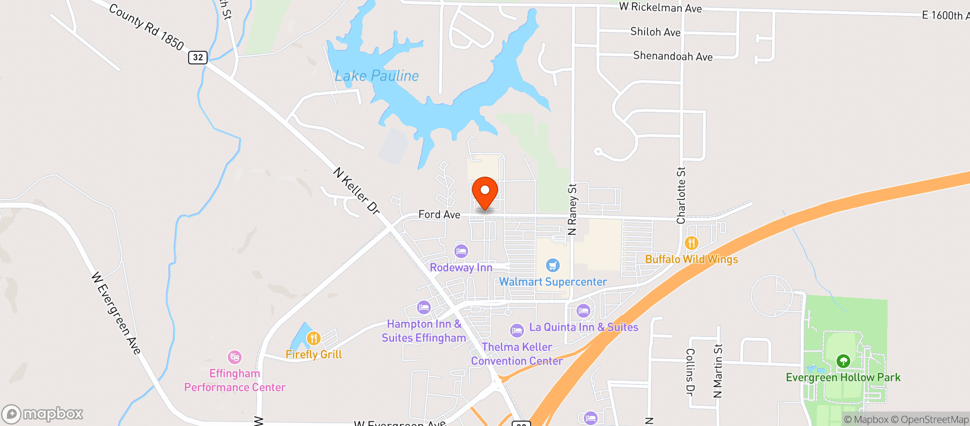 Map showing TOP SHELF BEER WINE & SPIRITS