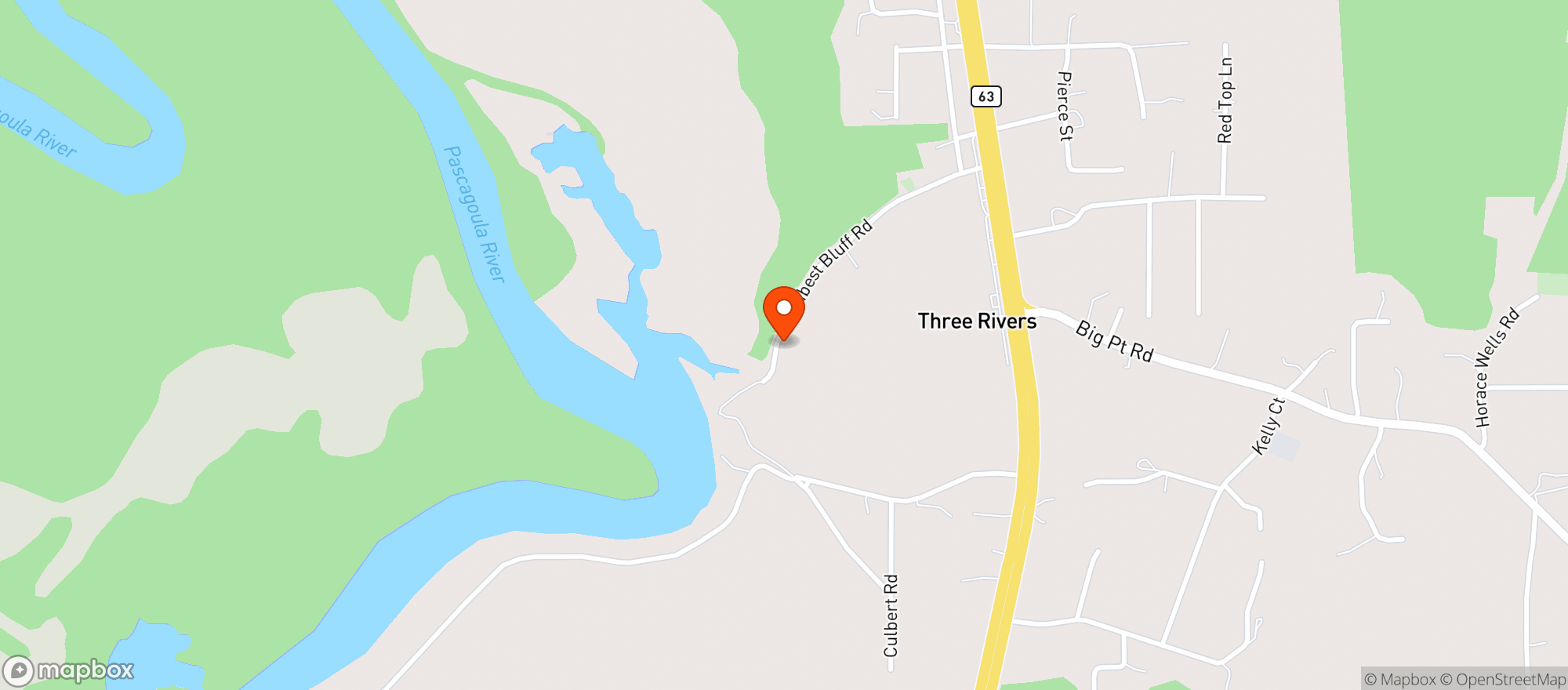 Map showing Bluff