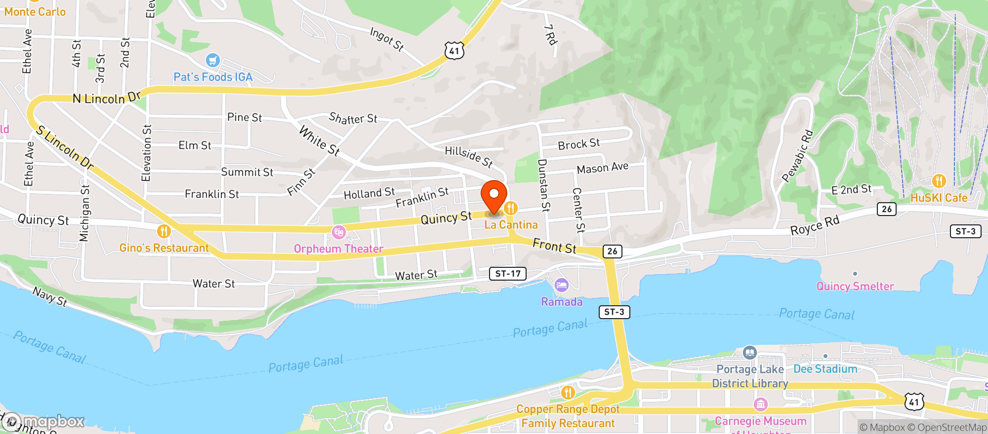 Map showing Milly's