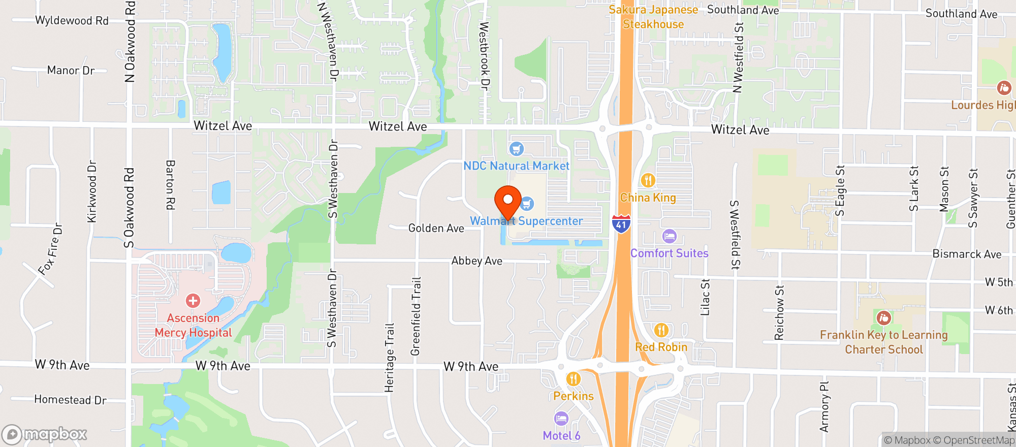 Map showing Walmart Supercenter