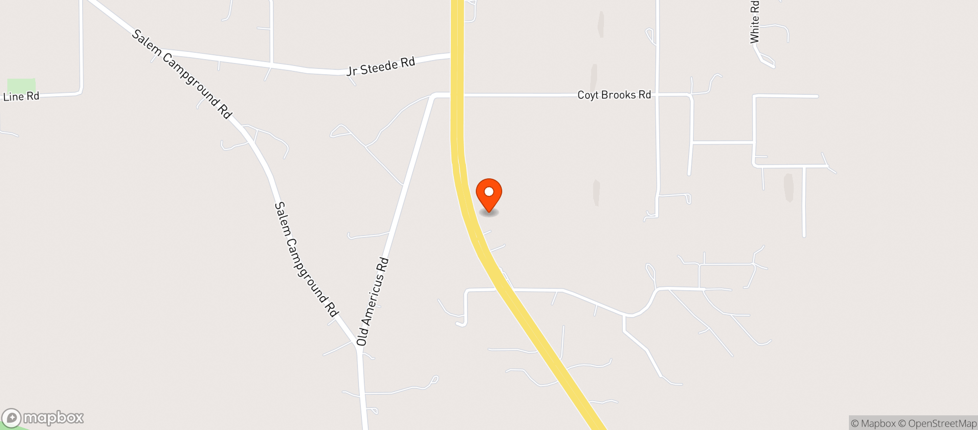 Map showing Cedar Creek Package Store