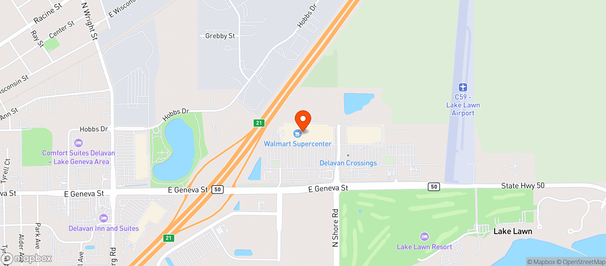 Map showing Walmart Supercenter