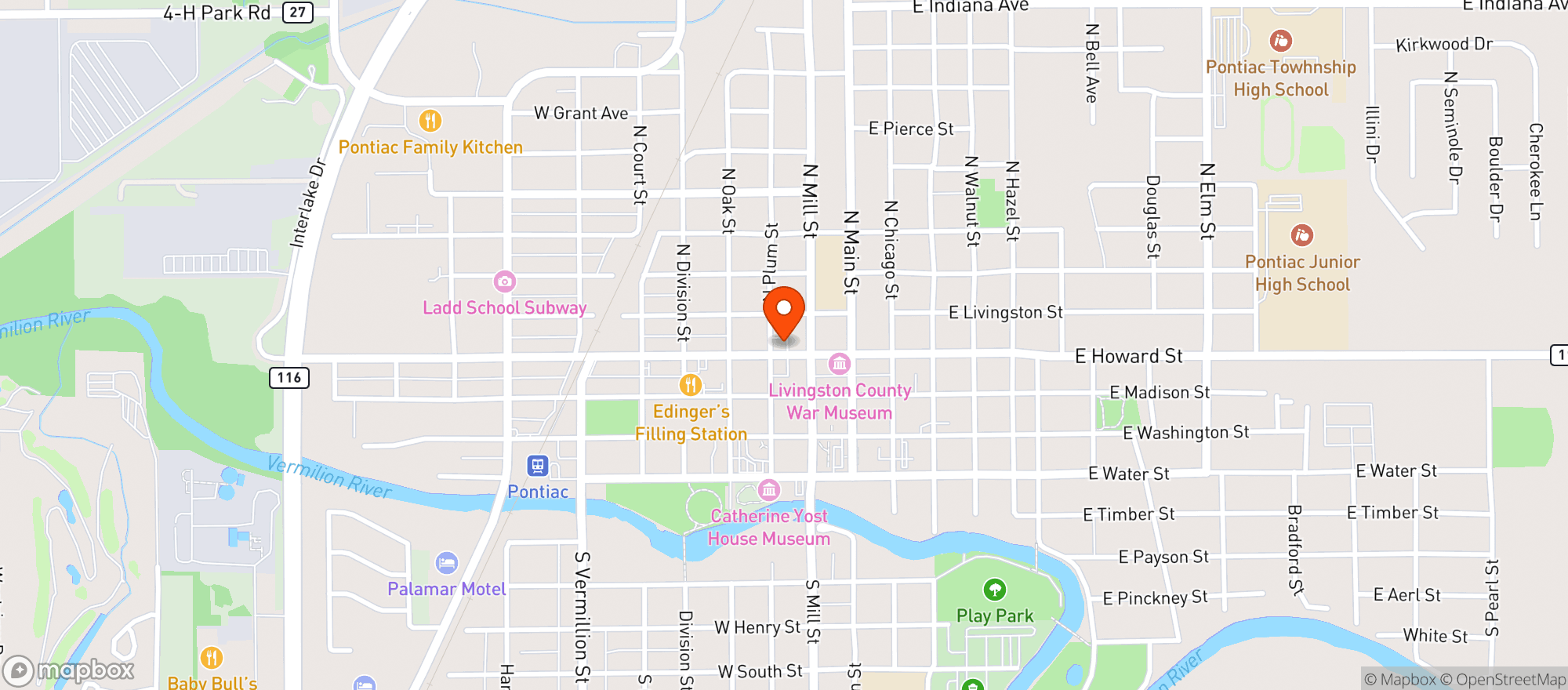 Map showing Livingston County Chiropractic Center