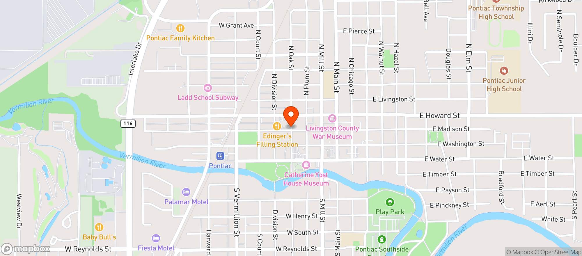 Map showing County Market - 329 - Pontiac
