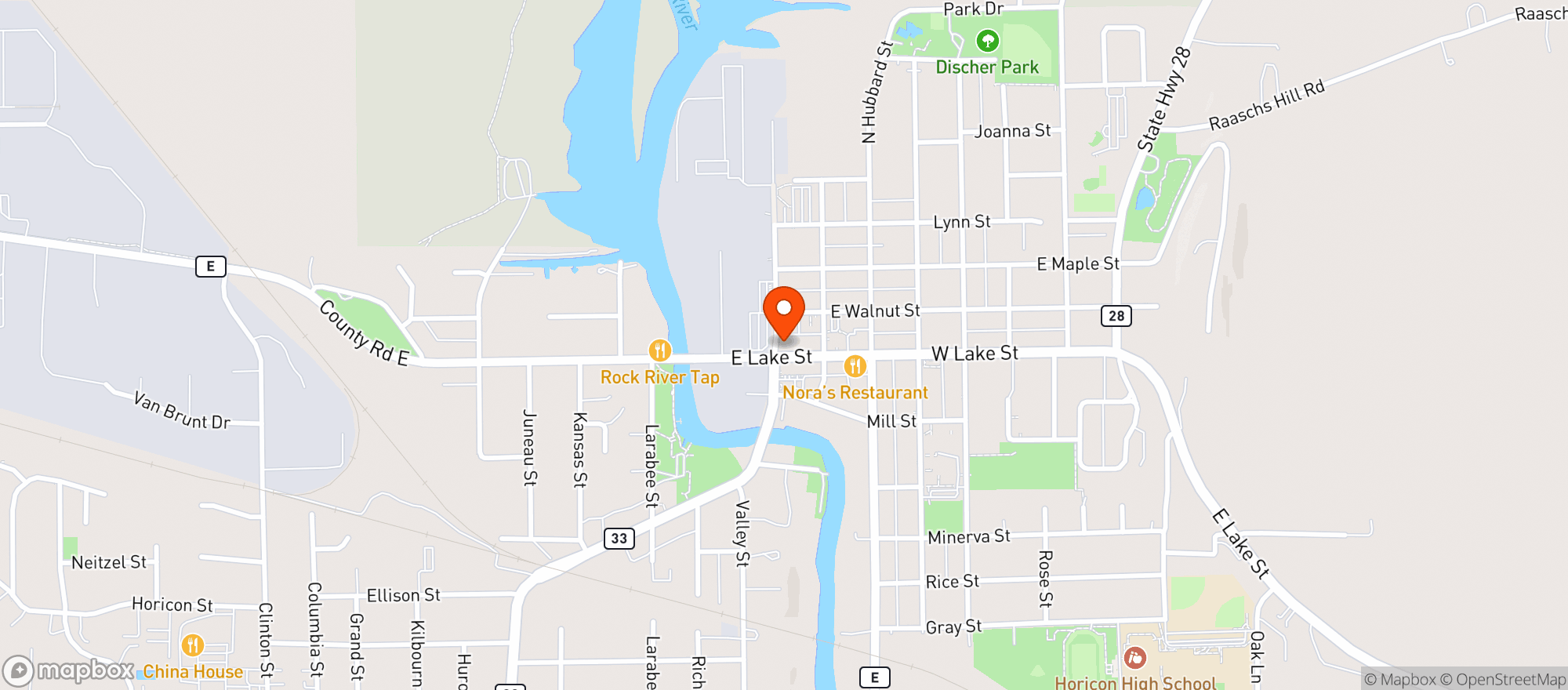 Map showing Ginger S Hide-away