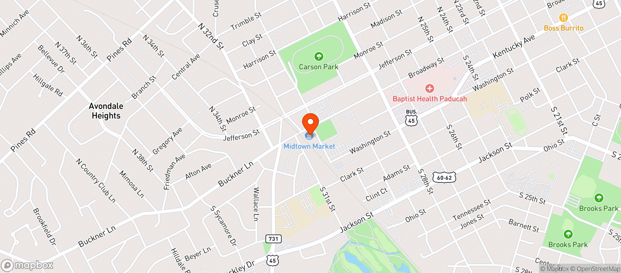 Map showing Midtown Market