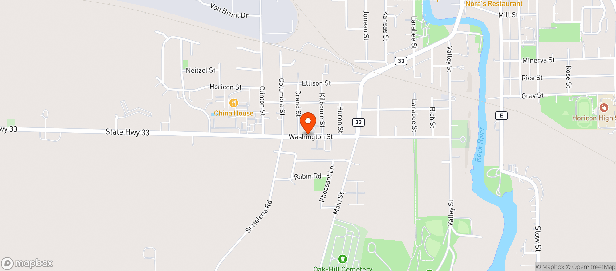 Map showing HWY 33 LIQUOR