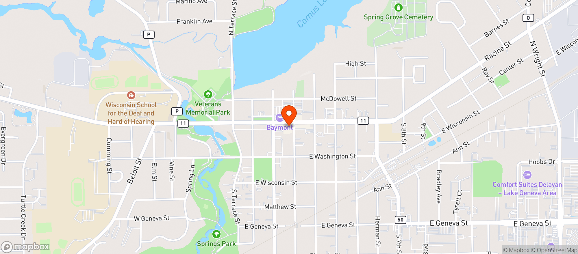 Map showing Boxed And Burlap-walworth Ave