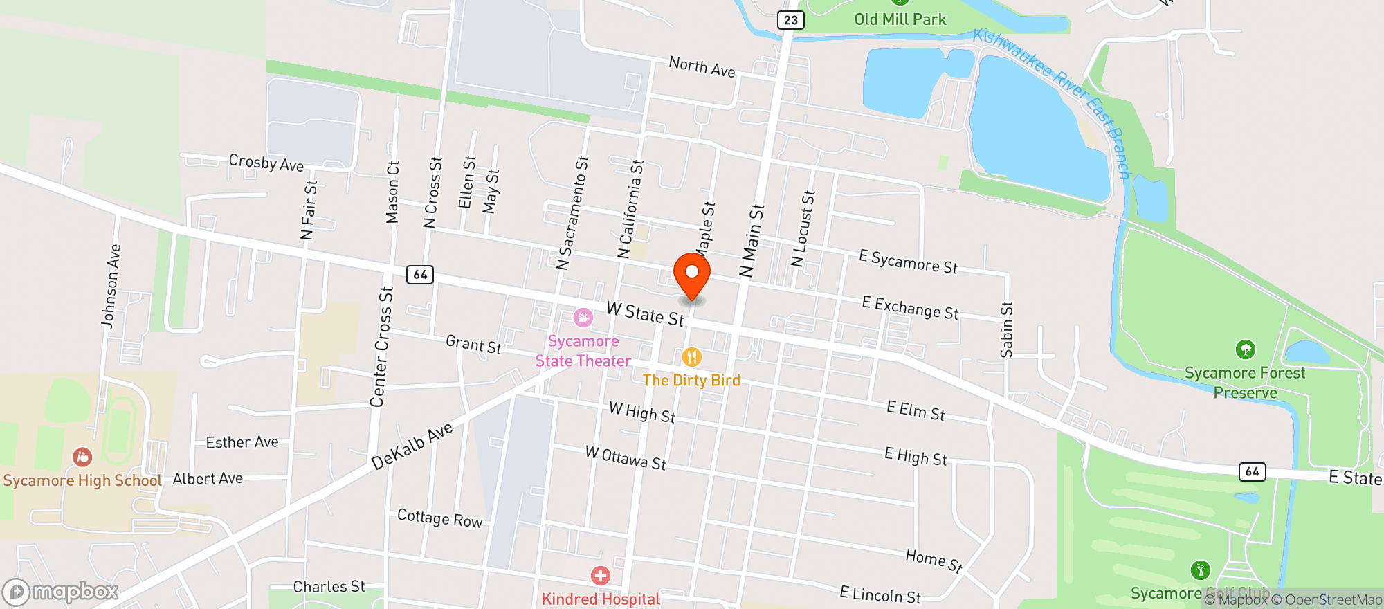 Map showing CUB & SPANKS LIQUOR