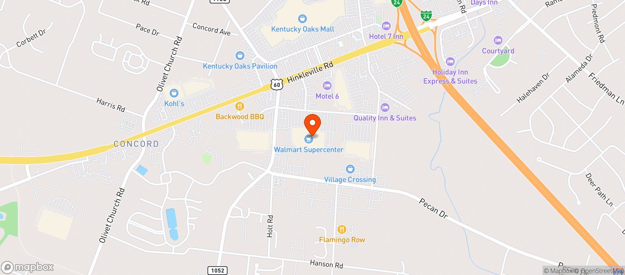 Map showing Walmart Supercenter #491