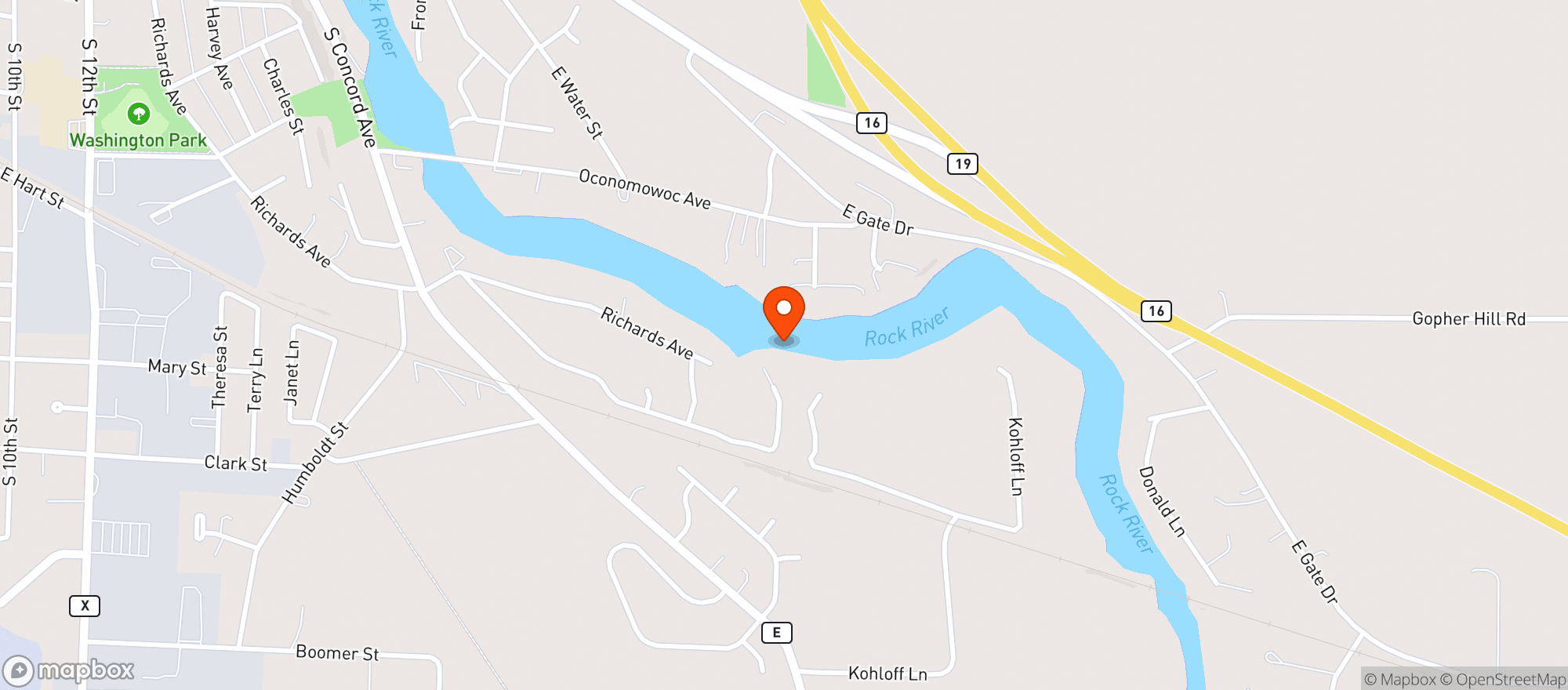 Map showing Lake Country Watertown