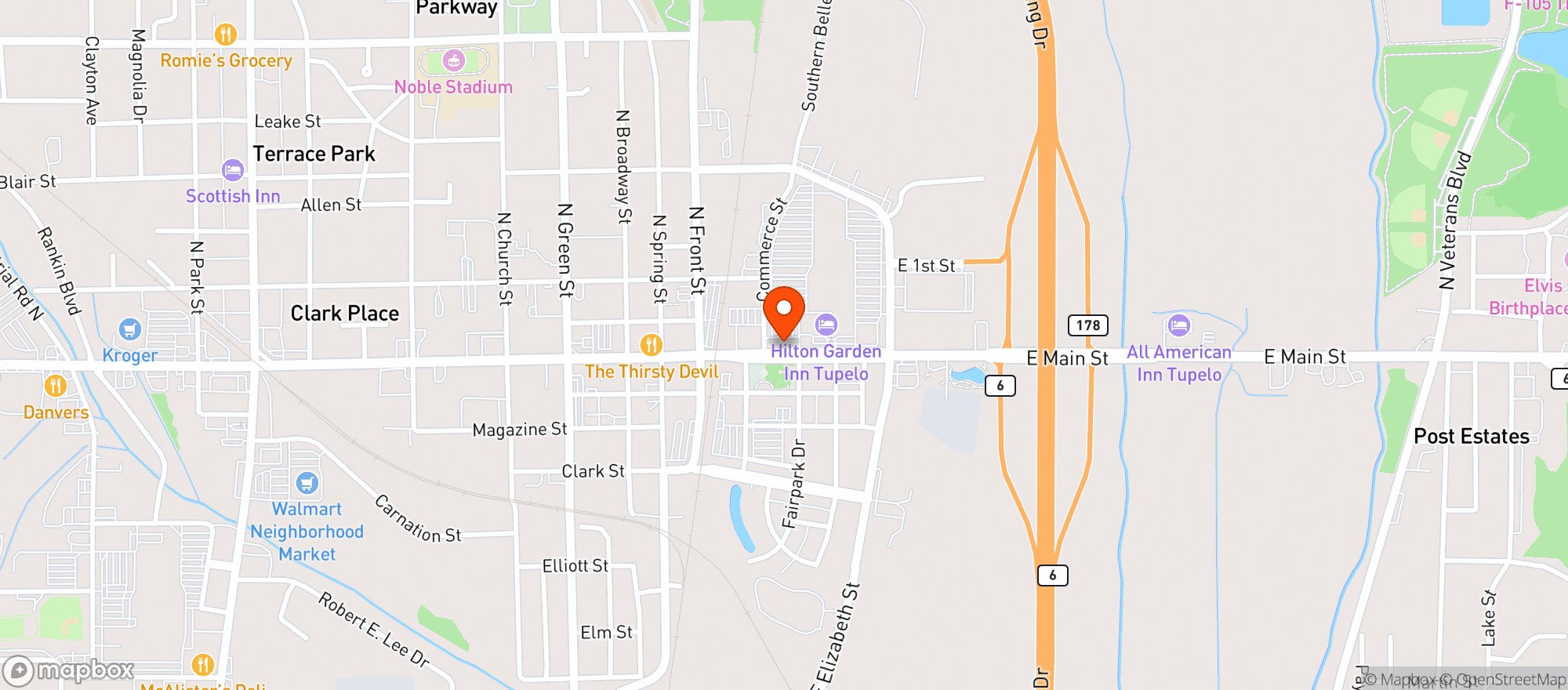 Map showing Fair Park Grill