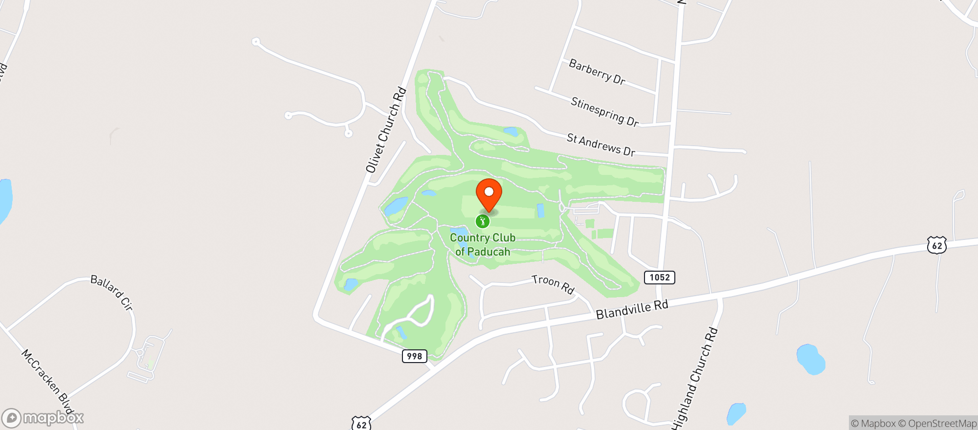 Map showing Country Club Of Paducah