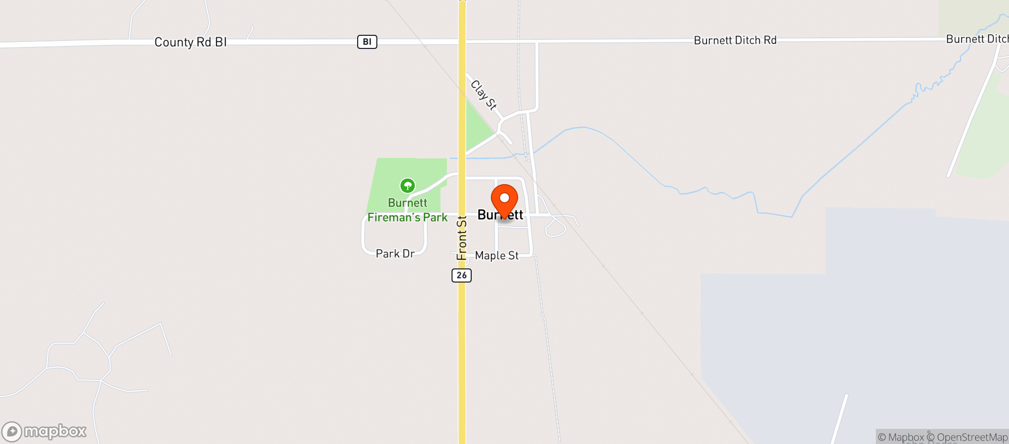 Map showing Burnett Junction