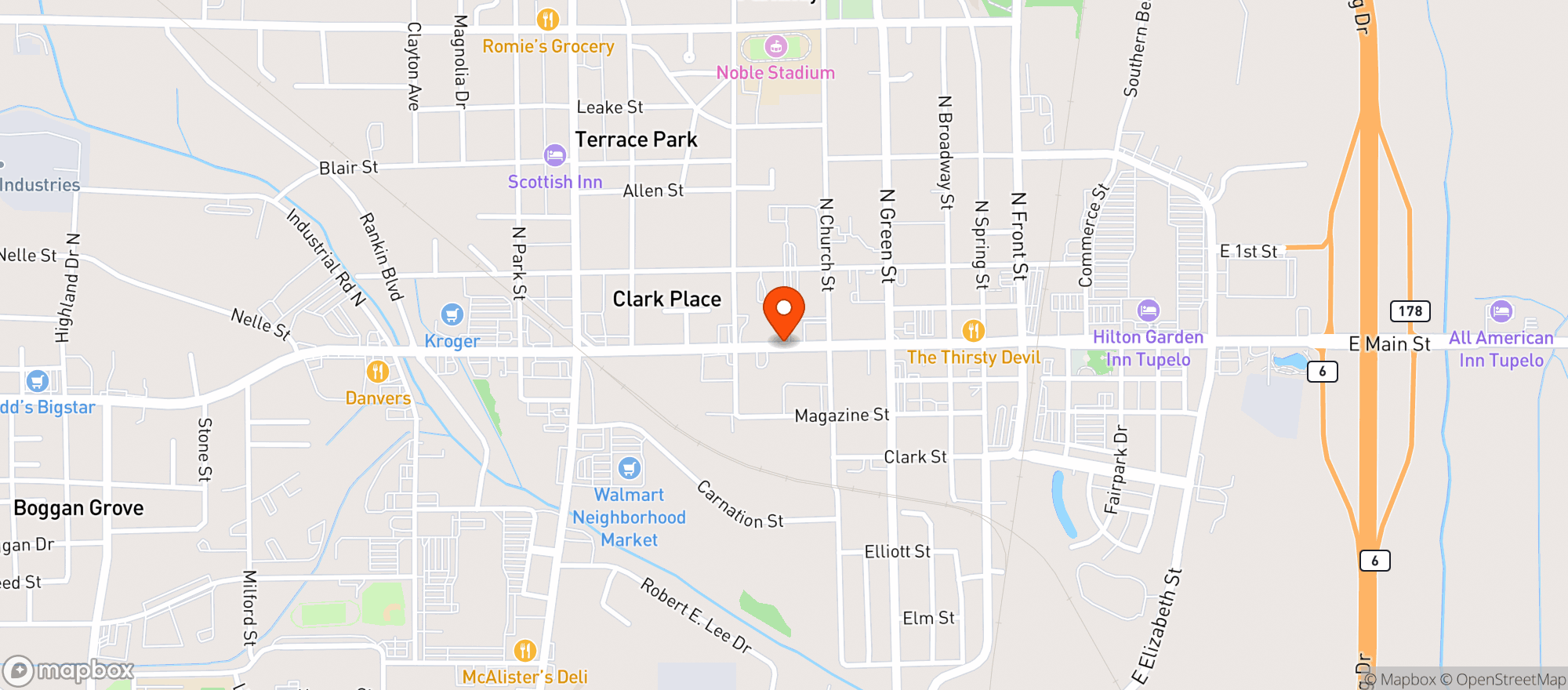 Map showing Porters On Main