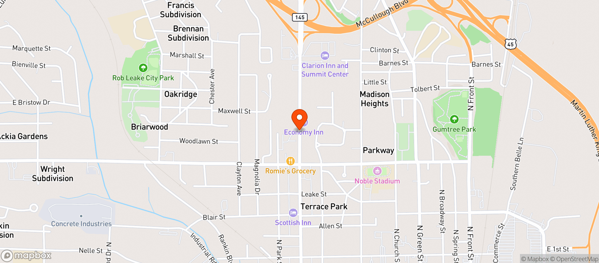 Map showing Acapulcos Mexican Restaurant