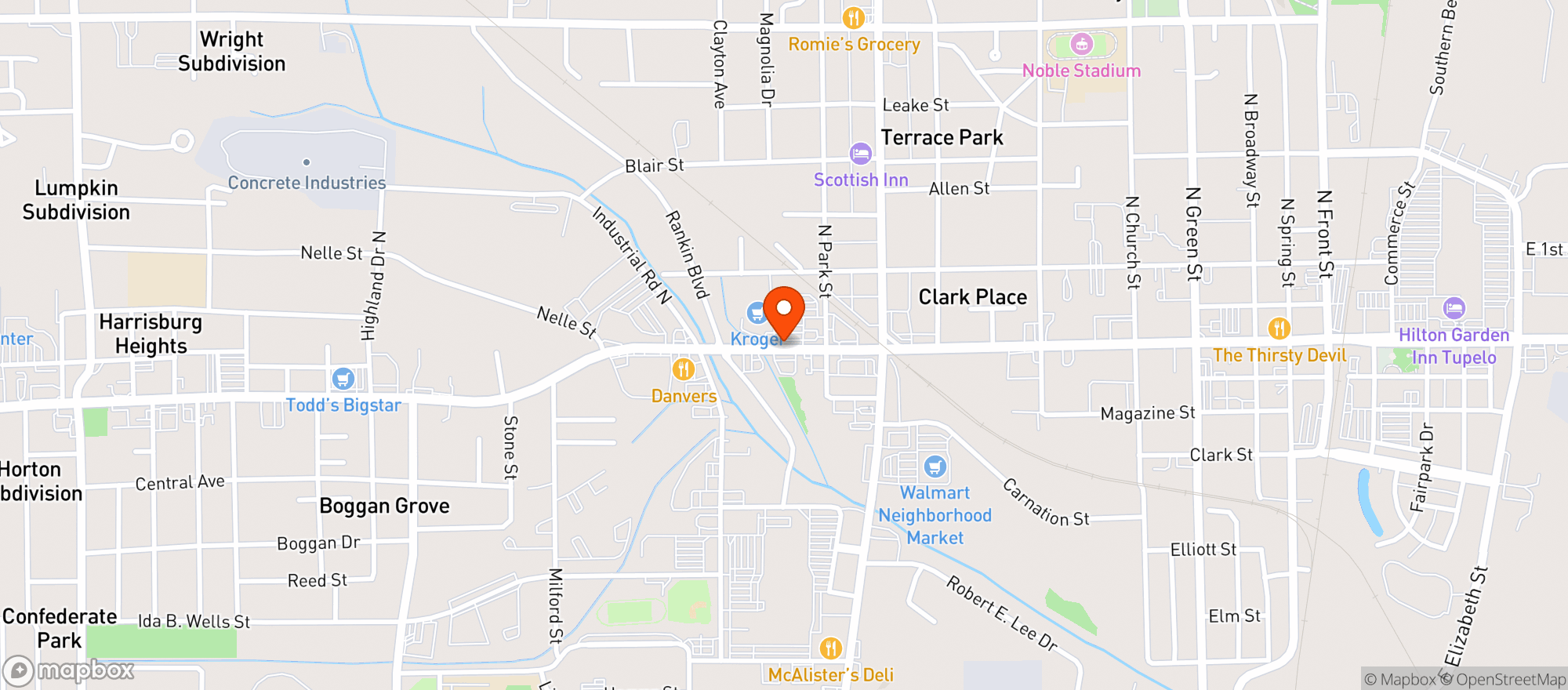 Map showing Delta (025) - 00471 - Tupelo Main St