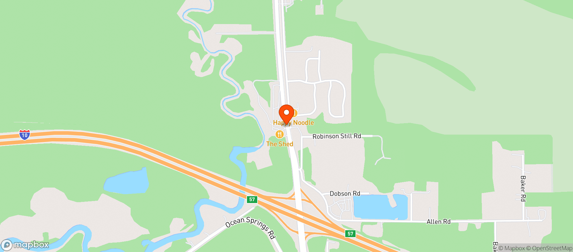Map showing The Shed