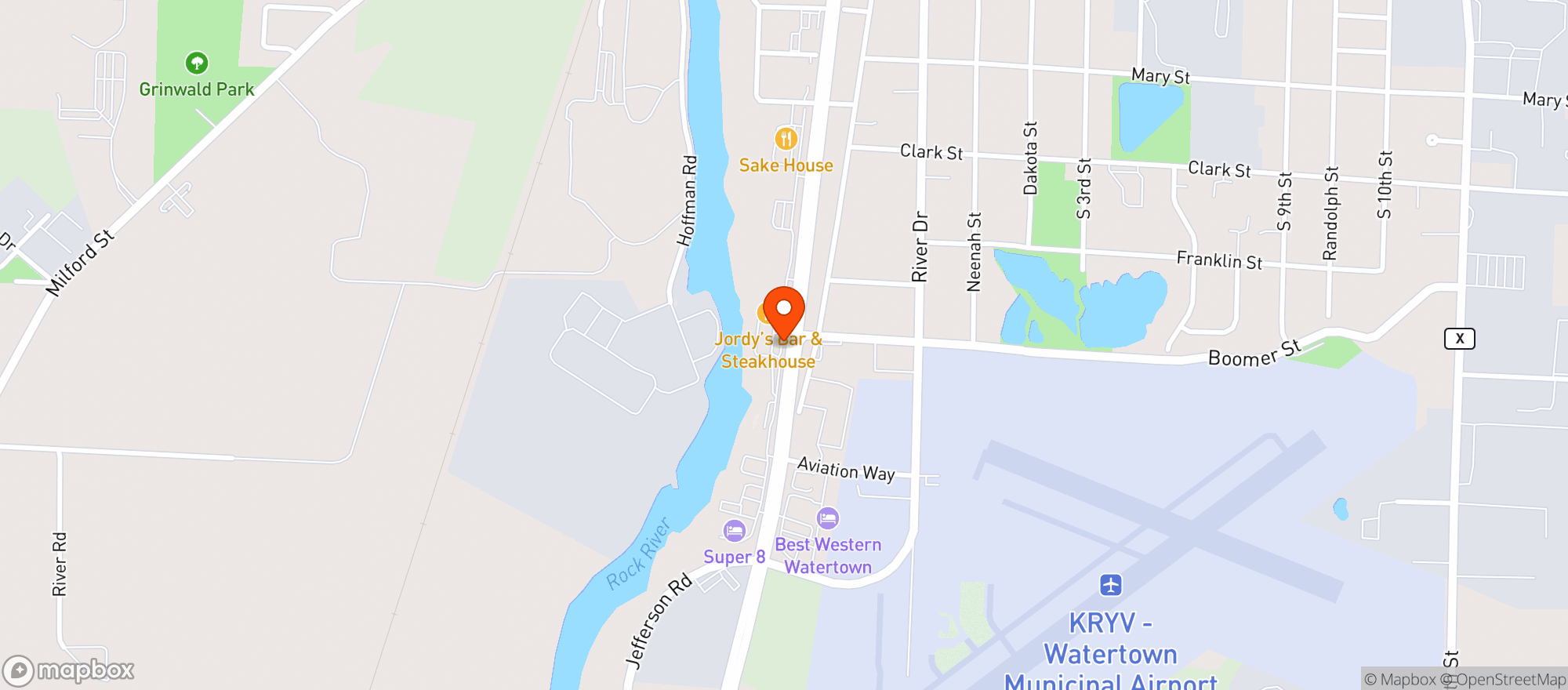 Map showing KK Grewal 2 Inc DBA Watertown Wine
