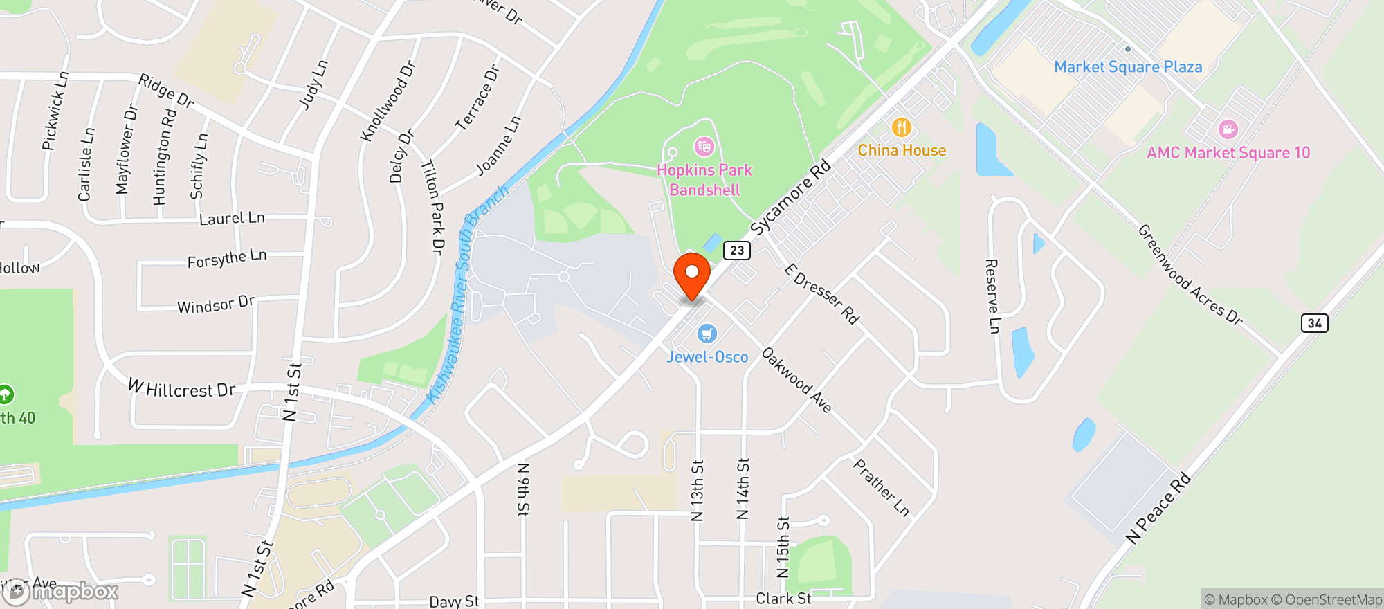 Map showing Jewel Osco