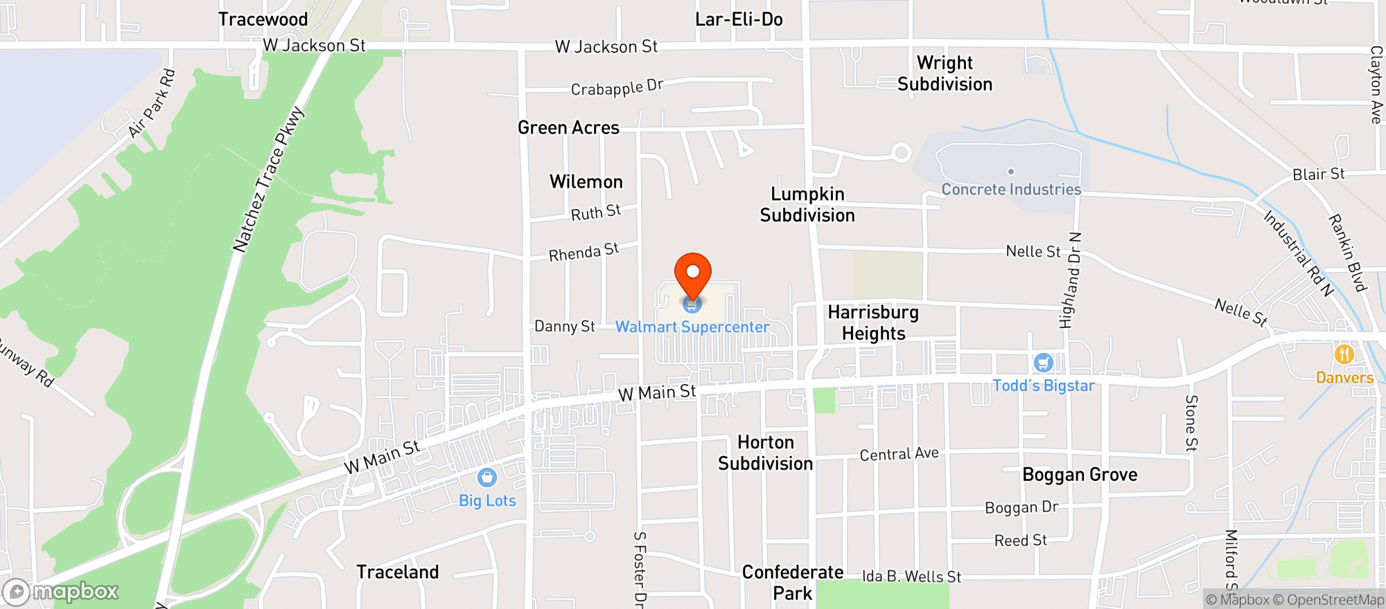 Map showing Walmart Supercenter #391