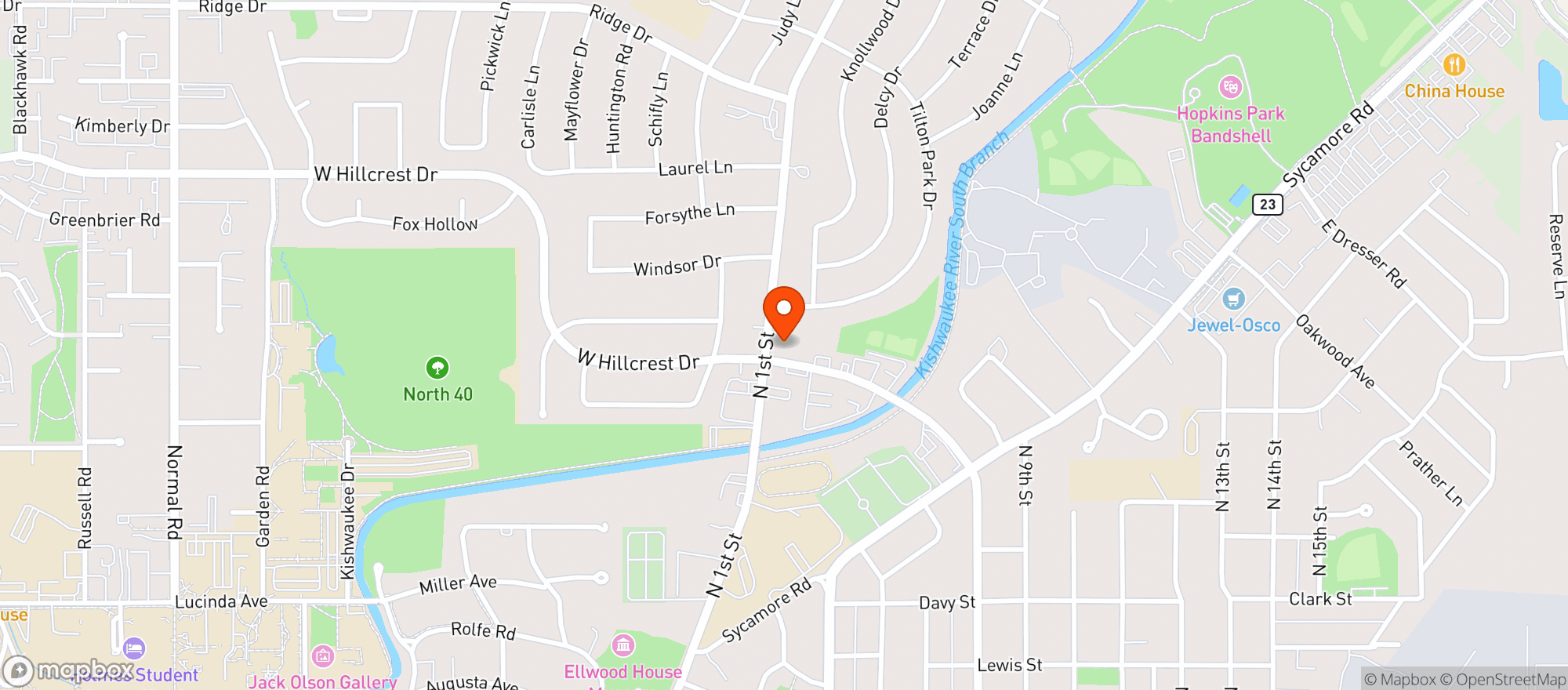 Map showing CIRCLE K #4701419