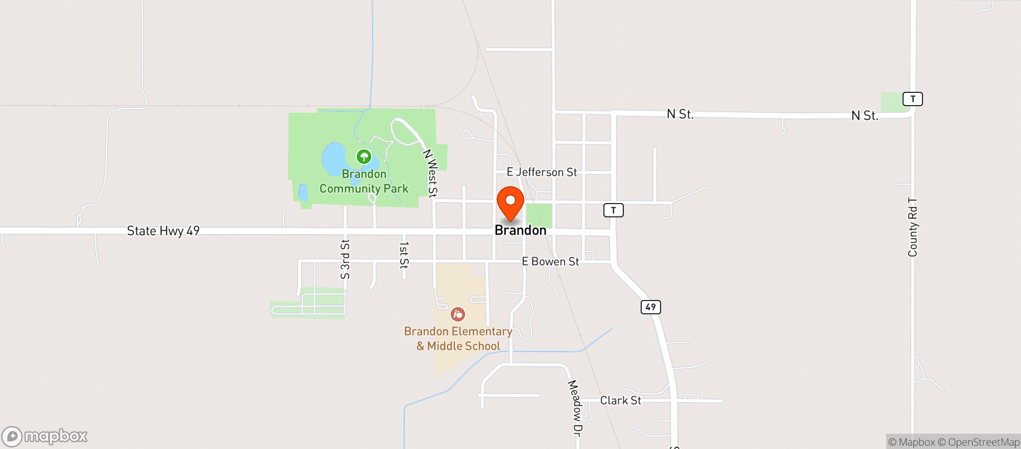 Map showing Mel S Bar + Grill