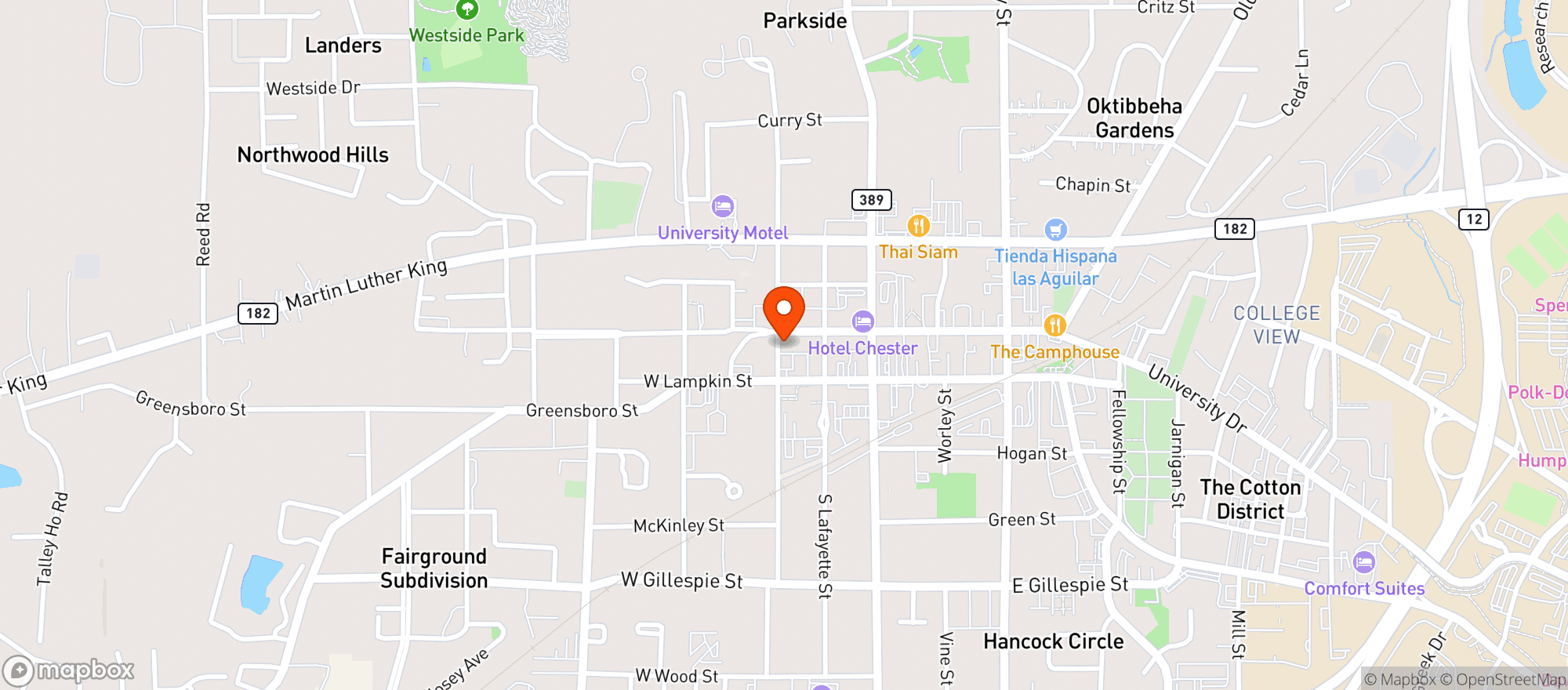 Map showing Restaurant Tyler