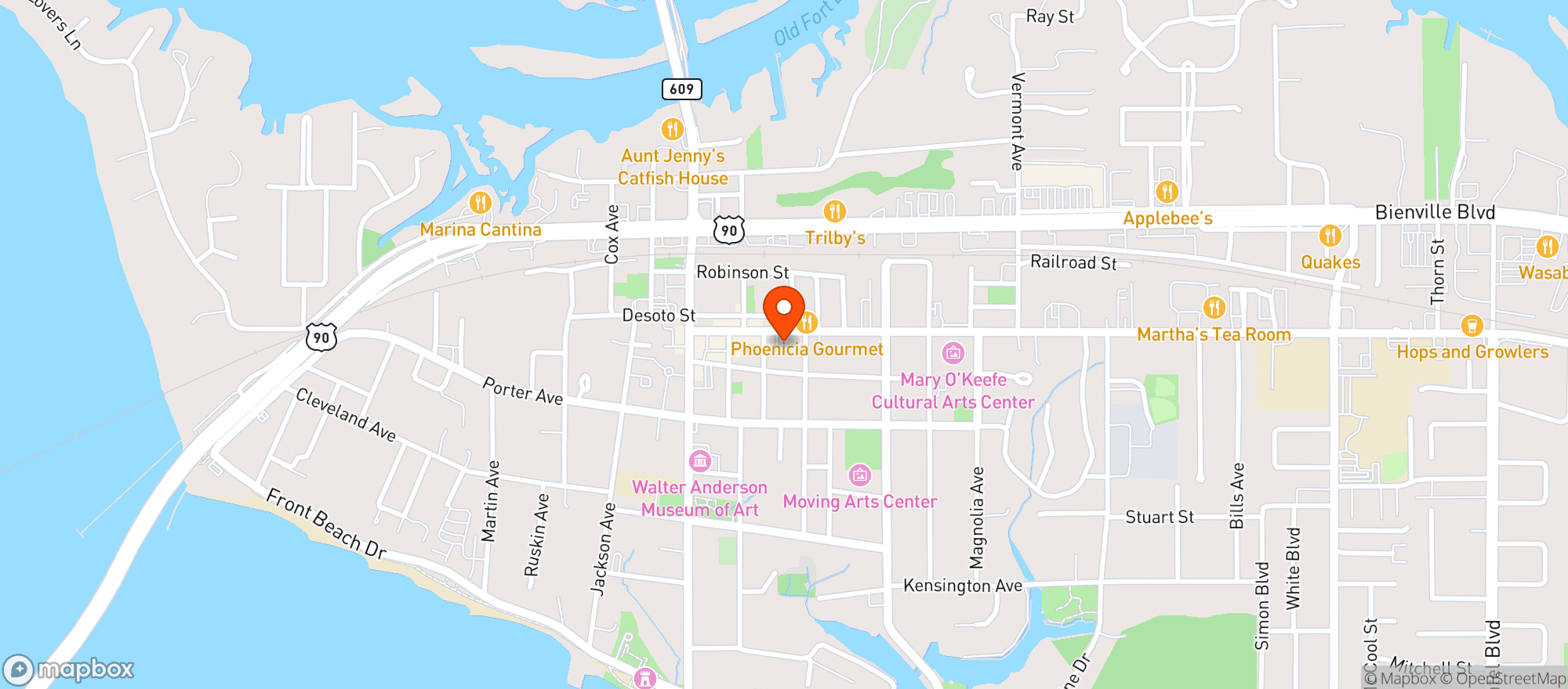 Map showing Murky Waters Blues & Bbq
