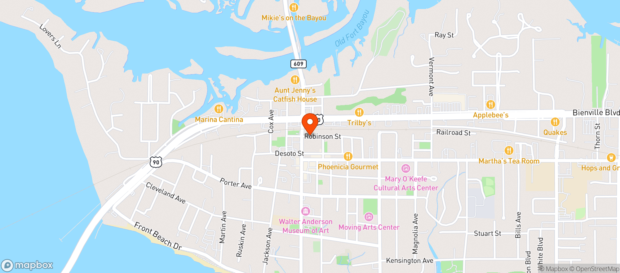 Map showing Toms Extreme Pizzeria