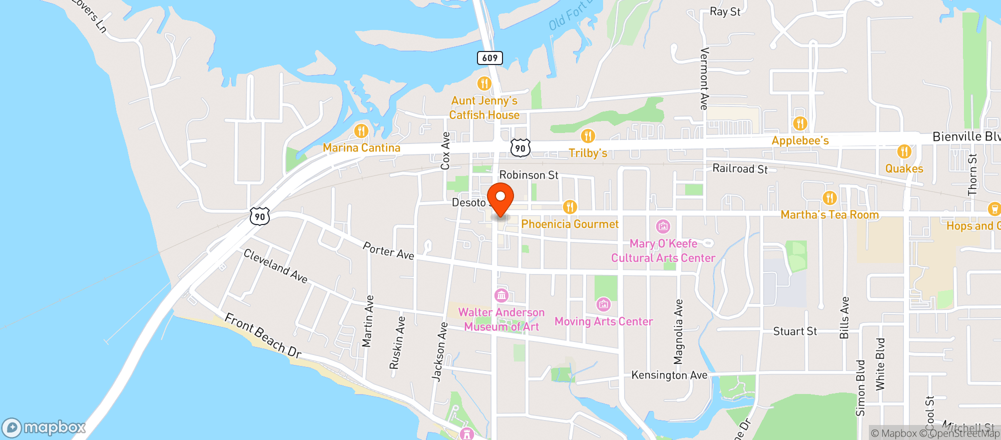 Map showing Ocean Springs Daiquiri Company
