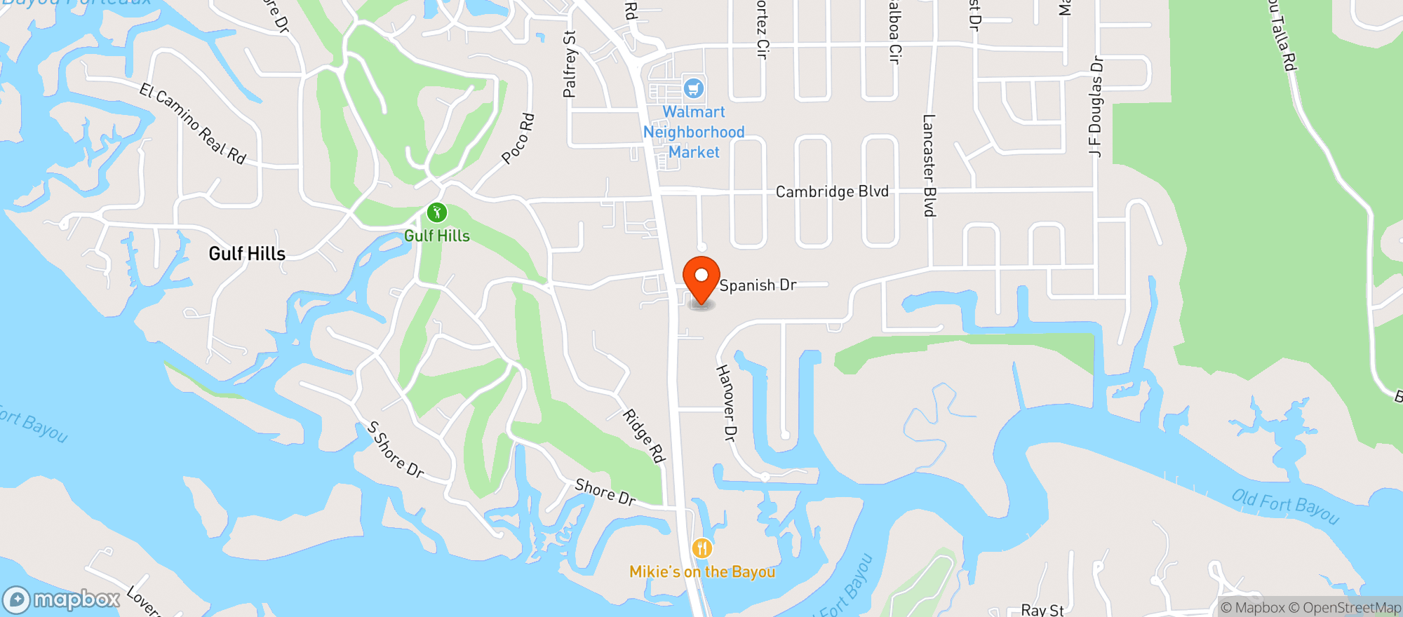 Map showing Polks Drugs