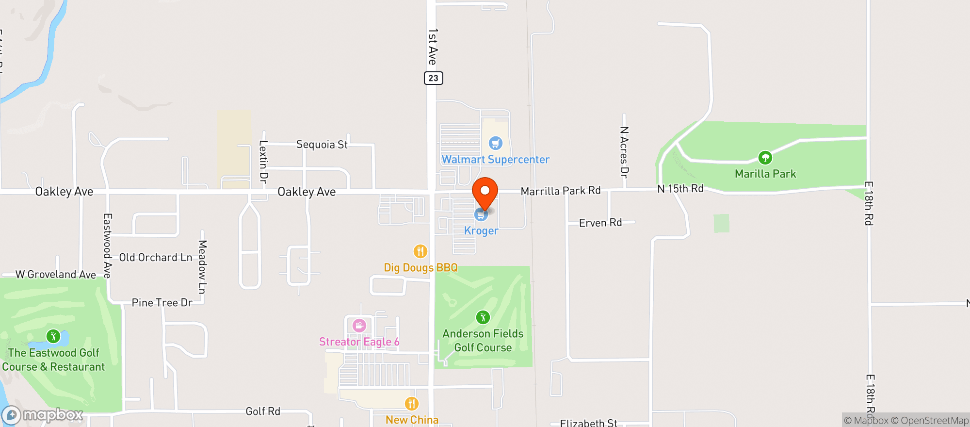 Map showing Kroger