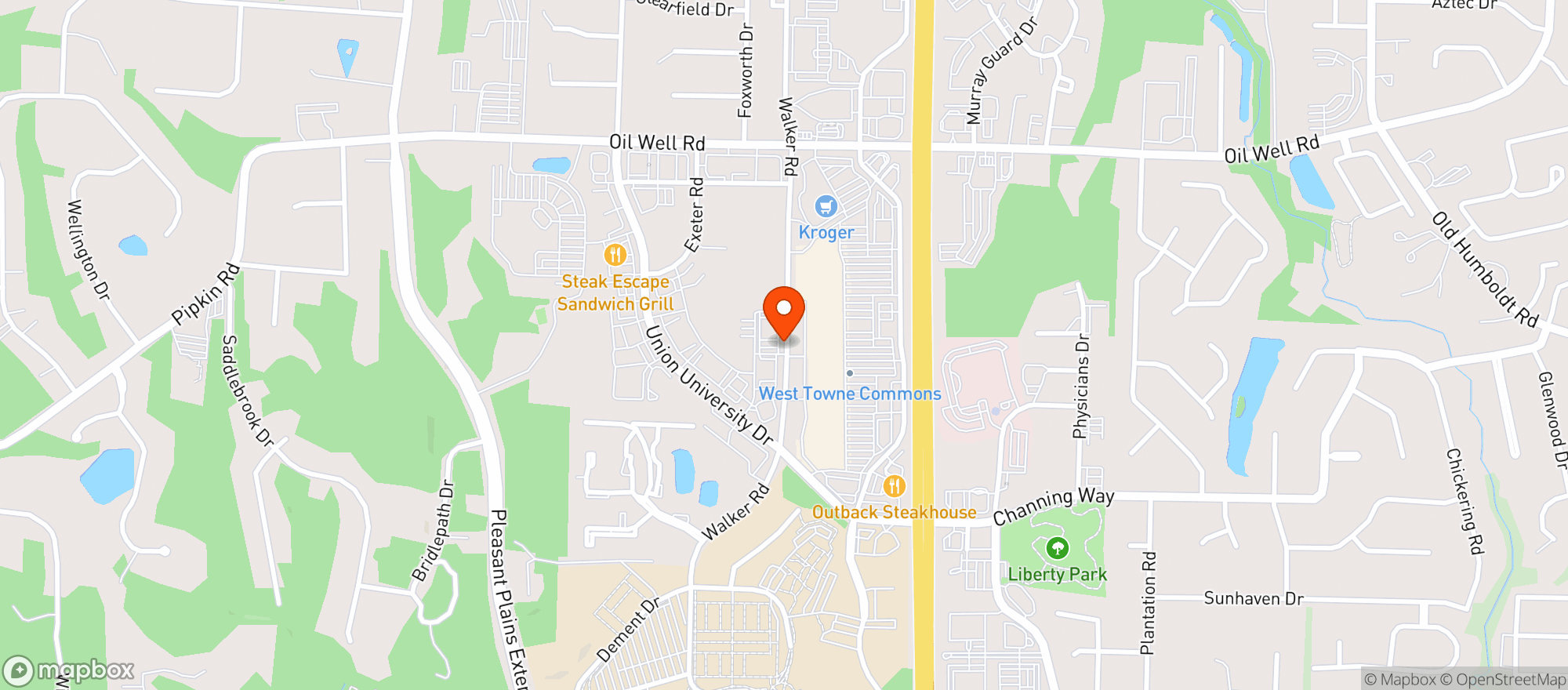 Map showing PARTY MART LIQUORS & WINES